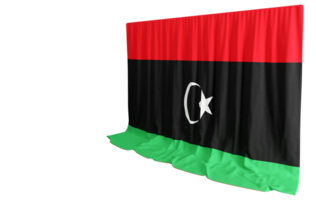 Libya Flag Curtain in 3D Rendering Libya's Cultural Richness png