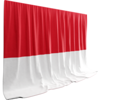 Monaco Flag Curtain in 3D Rendering Reflecting Monaco's Rich Heritage png