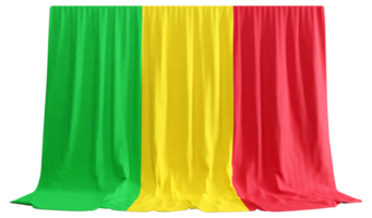 Mali vlag gordijn in 3d renderen vieren mali's levendig cultuur png
