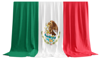 México bandeira cortina dentro 3d Renderização abraçando do méxico cultural riqueza png