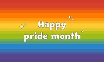 Happy pride month banner. Rainbow colored background. vector