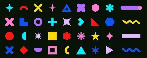 Set of abstract colorful simple geometric shapes. vector