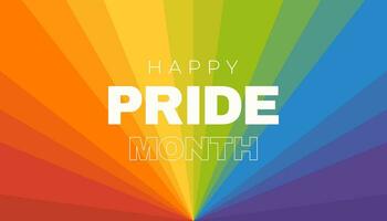 Happy pride month banner. Rainbow colored background. vector