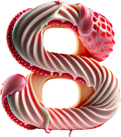 eight number wrap around with Strawberry ice cream. png