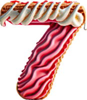 Siete número envolver alrededor con fresa hielo crema png