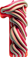 one number wrap around with Strawberry ice cream. png