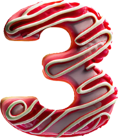 three number wrap around with Strawberry ice cream. png