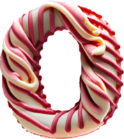 zero number wrap around with Strawberry ice cream. png