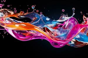 Soap bubble burst and liquid splash background with empty space for text photo