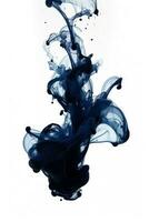 Ink splash creating an artistic pattern in water isolated on a white background photo