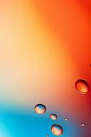 Abstract oil droplets on water surface background with empty space for text photo