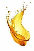 Abstract oil and water splash captured on high speed isolated on a white background photo