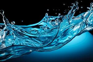 Close up of water drop splash captured in macro photography isolated on a white background photo