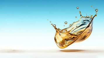 Abstract oil and water splash captured on high speed isolated on a white background photo