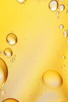 Abstract oil droplets on water surface background with empty space for text photo