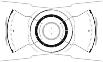 hud ciencia ficción interfaz pantalla ver gris geométrico en blanco diseño virtual realidad futurista tecnología creativo monitor vector