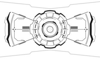 hud ciencia ficción interfaz pantalla ver gris geométrico en blanco diseño virtual realidad futurista tecnología creativo monitor vector