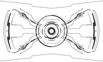 HUD sci-fi interface screen view grey geometric on white design virtual reality futuristic technology creative display vector