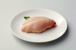 Chicken fillet on a white plate AI Generated photo