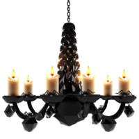 Halloween chandelier with spiders decorated AI generative png