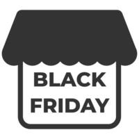 Black Friday shop. Concept of sales in the store. Vector icon.