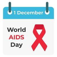 World aids day. Calendar day concept vector