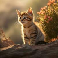 Adorable cute cat AI Generated photo