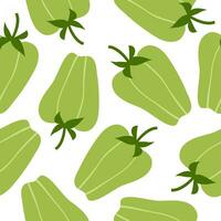 Bright vector seamless pattern with green pepper.