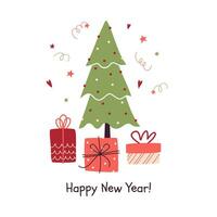 Vector greeting card for christmas and new year.