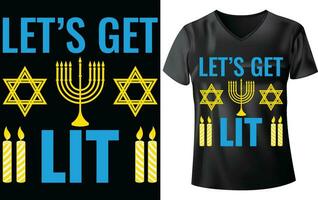 HANUKKAH DAY T-SHIRT vector