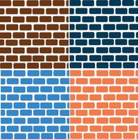 retro brick wall pattern background vector