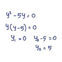 Solving quadratic equations by factoring. Algebra, calculus senior high. Mathematical formulas. Vector illustration. Isolated on white background.