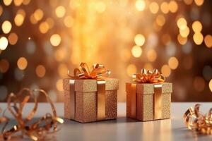 Gift box with blurred background AI Generated photo