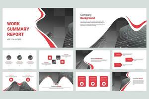 Red creative modern business company slide presentation template vector