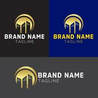 Real Estate Logo Design Template. Building, Tower and Skyscraper Logo Design vector