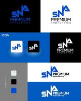 SNA logo icon design template elements for your application or corporate identity vector