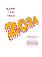 2024 happy new year. Template with colorful letter logo for calendar, poster, flyer, banner. vector