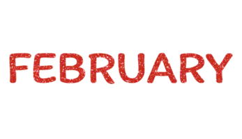 rood schitteren februari brieven icoon. februari teken. ontwerp voor decoreren, achtergrond, behang, illustratie. png