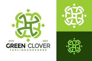 Letter G Green Clover Logo design vector symbol icon illustration