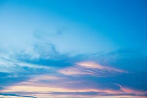 sunset sky background concept view above the horizon Evening sunset sky and morning sunrise. Country house. Empty beautiful sky. Landscape. photo