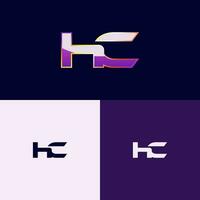 HC Initial Letter Logo with Gradient Style vector