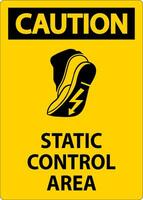 Caution Sign Static Control Area vector