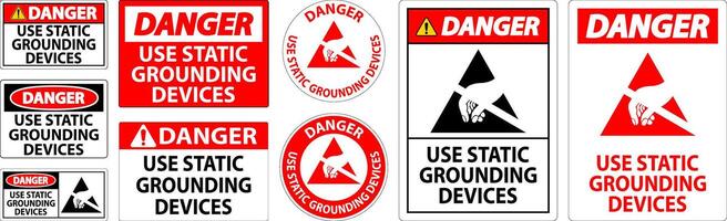 Danger Sign Use Static Grounding Devices vector