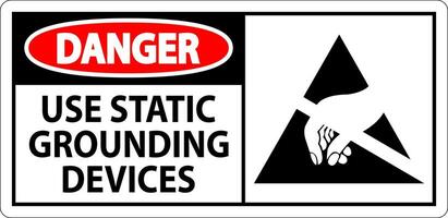 Danger Sign Use Static Grounding Devices vector