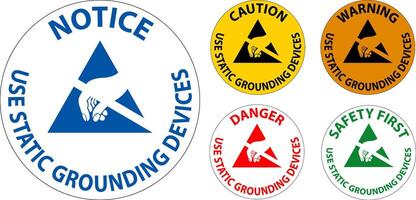 Caution Sign Use Static Grounding Devices vector