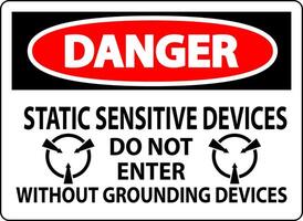 Danger Sign Static Sensitive Devices Do Not Enter Without Grounding Devices vector