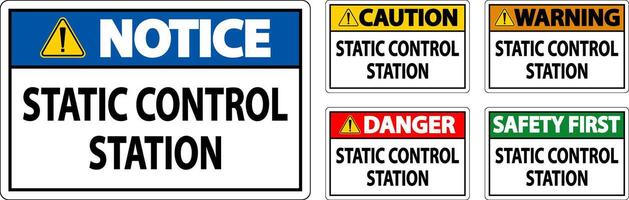 Caution Sign Static Control Station vector