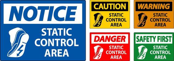 Caution Sign Static Control Area vector