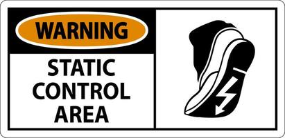 Warning Sign Static Control Area vector