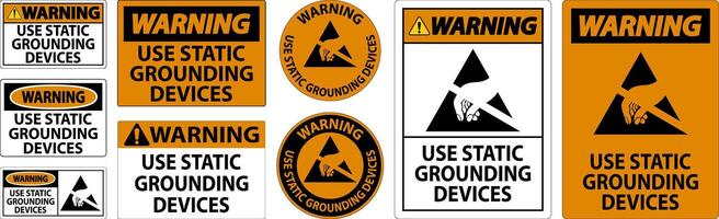 Warning Sign Use Static Grounding Devices vector